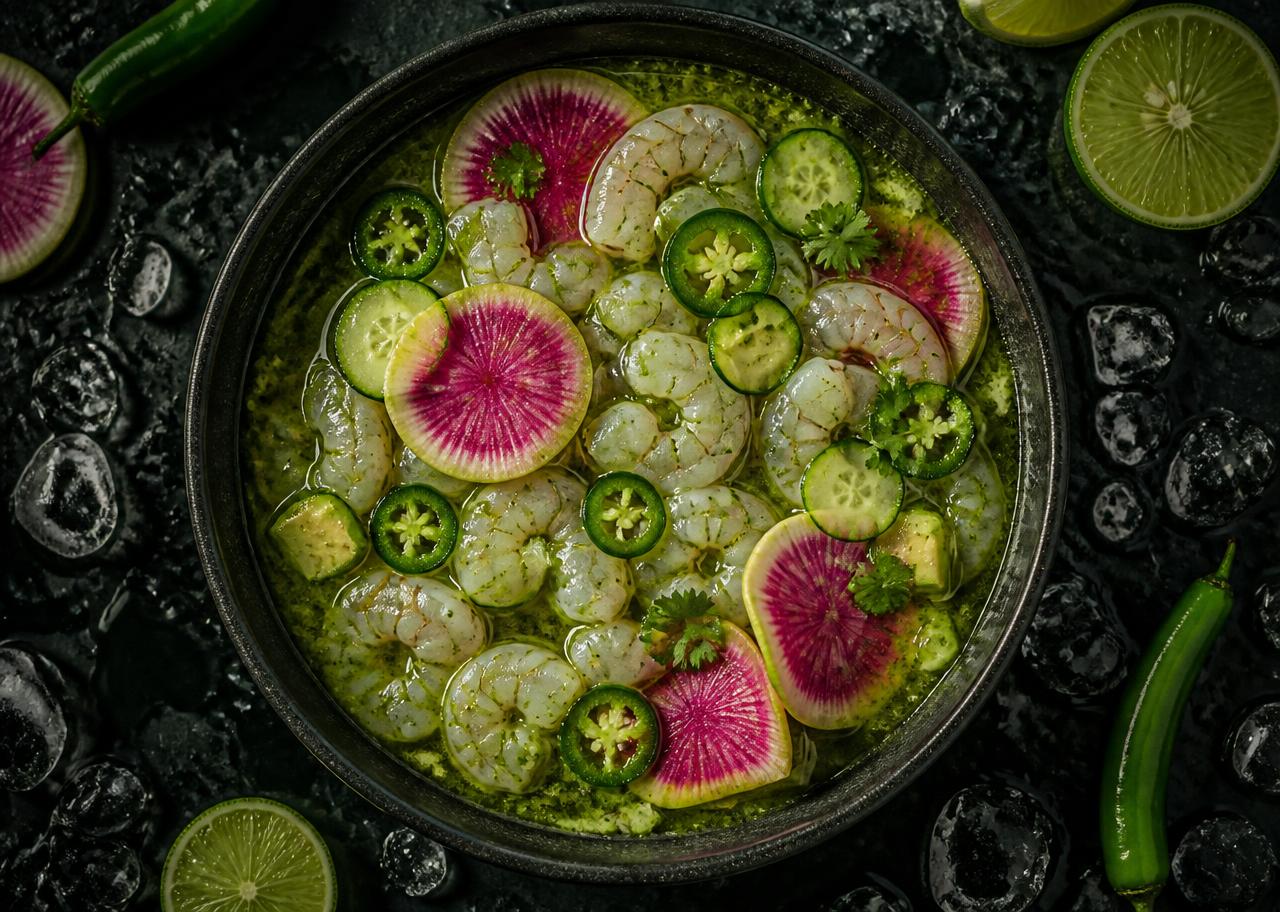 Aguachile verde de camarón
